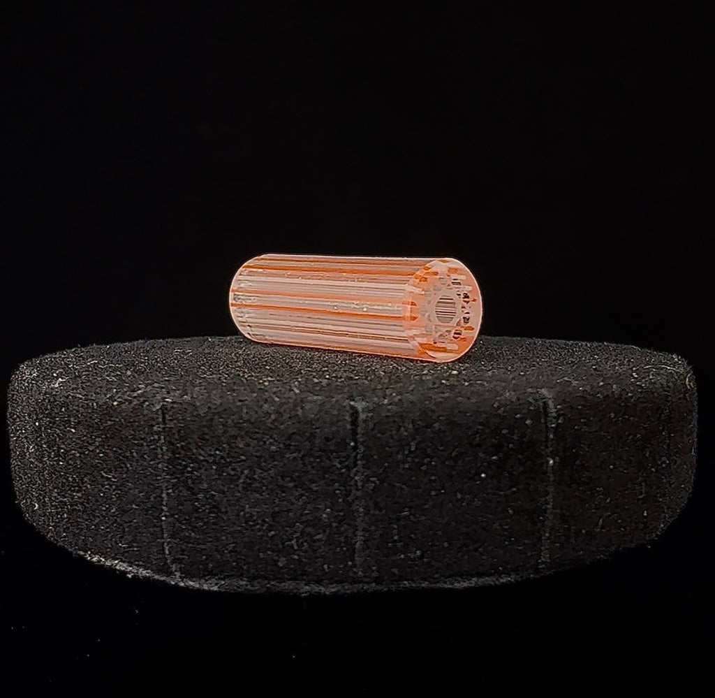 Cherry Blossom Snow GT-R.19 Exotic N-26 Gold Dichro—Hand Sculpted Original One-Of-One Geometric Glass Art—8m x 2.5cm