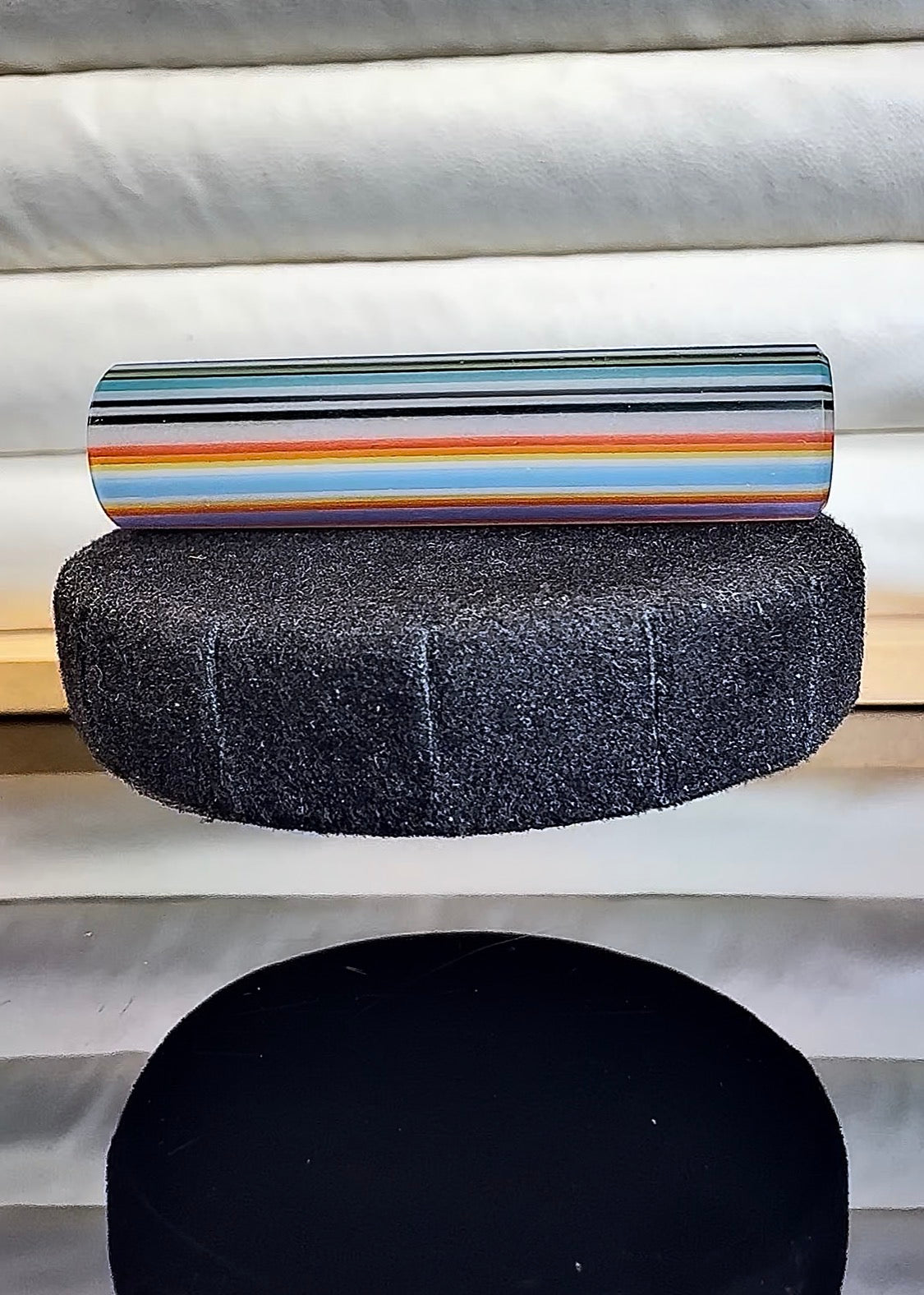 Aqua Spring Sunset Glow||11.5mm x 4.7cm Extended || Connoisseur Lux Satin Matte || GT-R.38 Exotic—T19 Original Hand Sculpted One-Of-One Geometric Glass Art