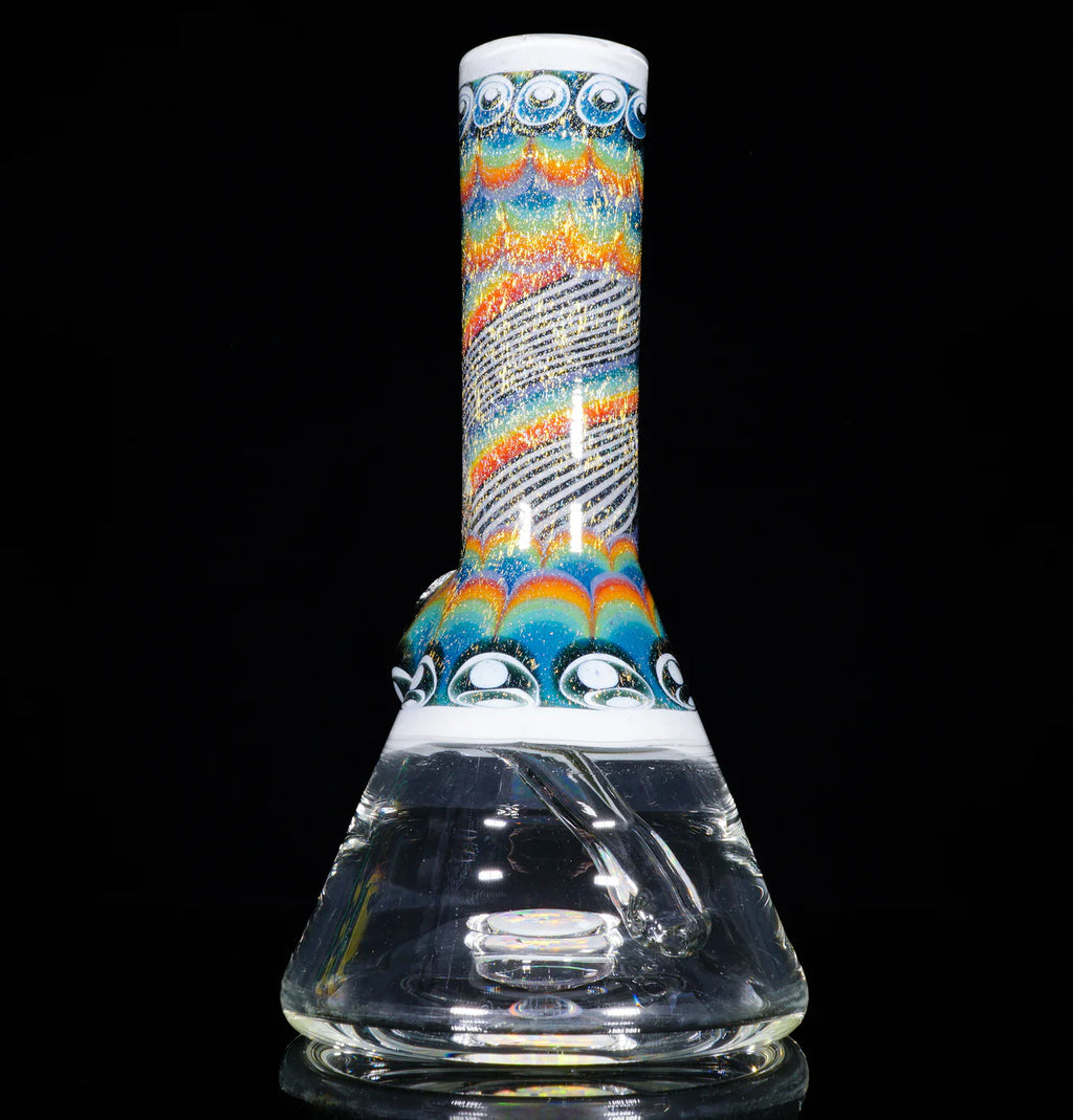 Rainbow Road Dot-Stacked Gold || Cultural Artifact Vessel || Inlayed XL Opal