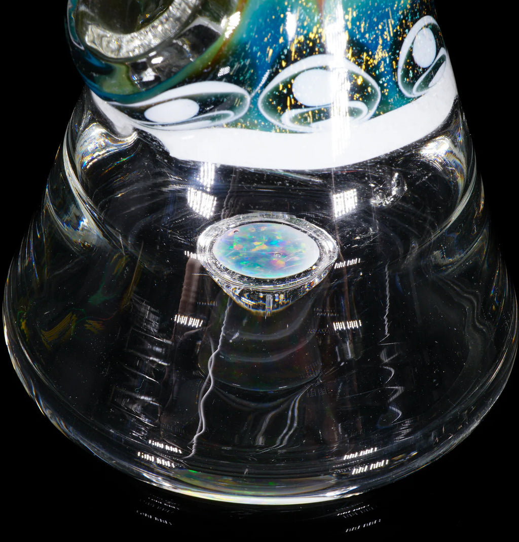 Rainbow Road Dot-Stacked Gold || Cultural Artifact Vessel || Inlayed XL Opal