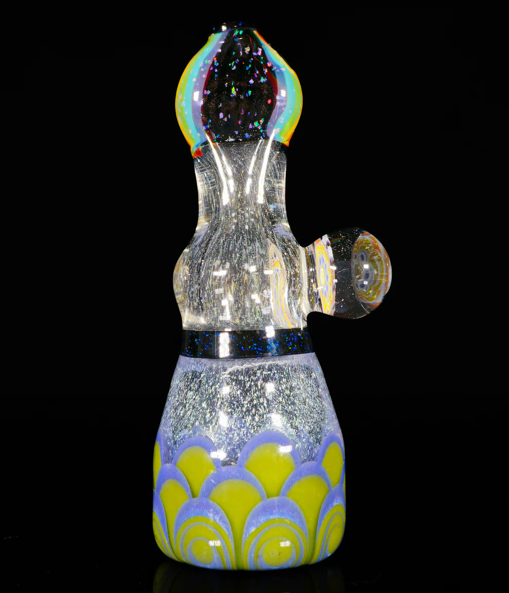 Metallic Roswell & Rainbow Pattern work with Inlayed AAA Opals and Dichro Overlay || Uranium Glass