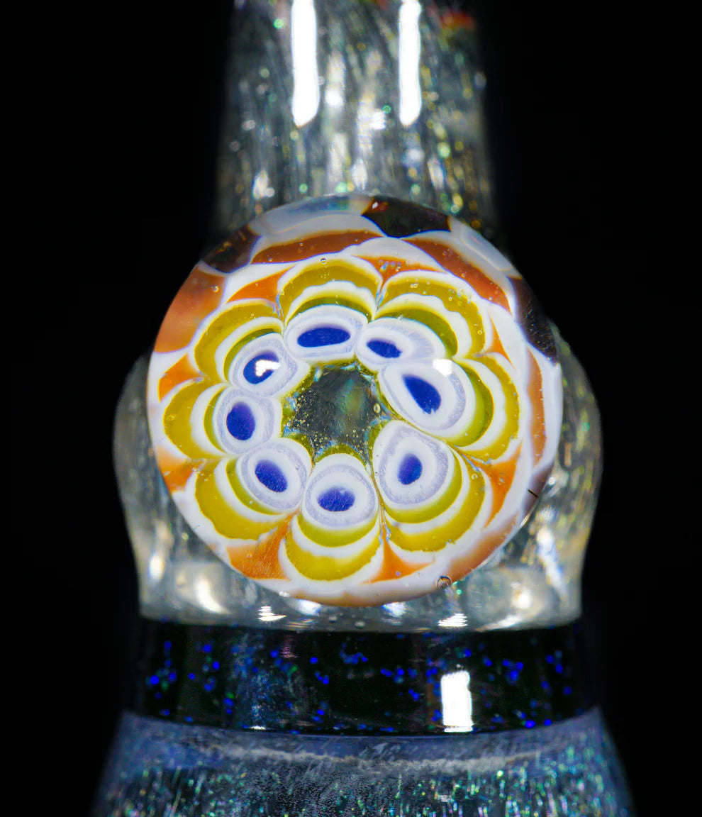 Metallic Roswell & Rainbow Pattern work with Inlayed AAA Opals and Dichro Overlay || Uranium Glass