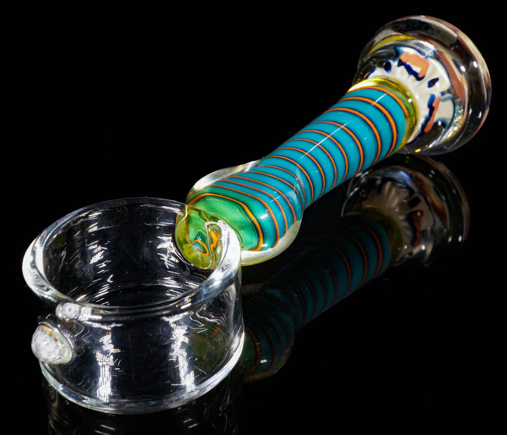 Maestro Espresso Scoop and Tamp Polar to Fire Line Wor Flower Implosion UV Reactive || Uranium Glass