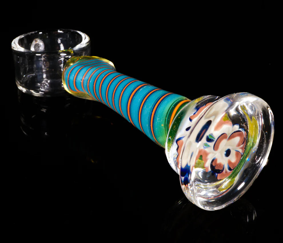 Maestro Espresso Scoop and Tamp Polar to Fire Line Wor Flower Implosion UV Reactive || Uranium Glass