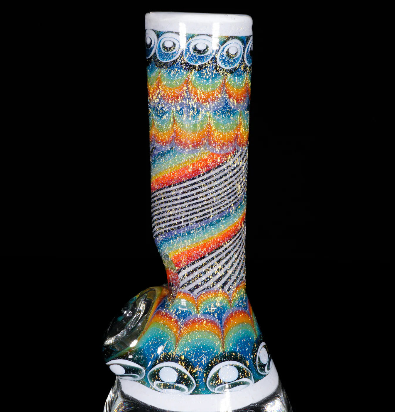 Rainbow Road Dot-Stacked Gold || Cultural Artifact Vessel || Inlayed XL Opal