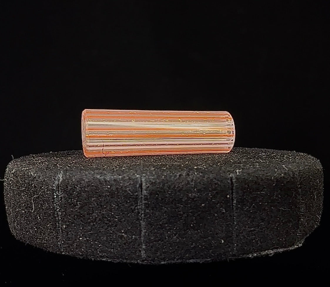 Cherry Blossom Snow GT-R.19 Exotic N-26 Gold Dichro—Hand Sculpted Original One-Of-One Geometric Glass Art—8m x 2.5cm