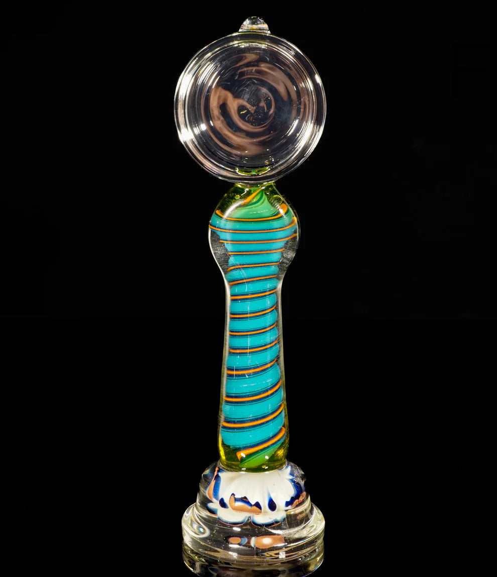 Maestro Espresso Scoop and Tamp Polar to Fire Line Wor Flower Implosion UV Reactive || Uranium Glass