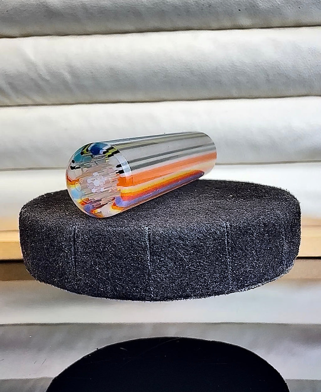 Aqua Spring Sunset Glow||11.5mm x 4.7cm Extended || Connoisseur Lux Satin Matte || GT-R.38 Exotic—T19 Original Hand Sculpted One-Of-One Geometric Glass Art