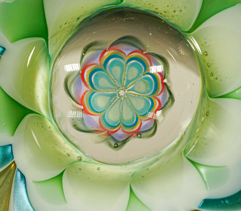 Glass Set Art Ware •Mandala Drinking Glass• 3 Piece Set • UV Reactive Uranium