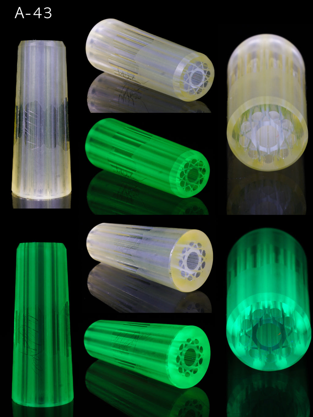 One-Of-One Hand Sculpted Original Geometric Glass Art || GERMAN SCIENTIFIC URANIUM UV GLASS || 13mm x 3.3cm Standard || Satin Matte Gloss Blend || GT-R19 Exotic G1-A43