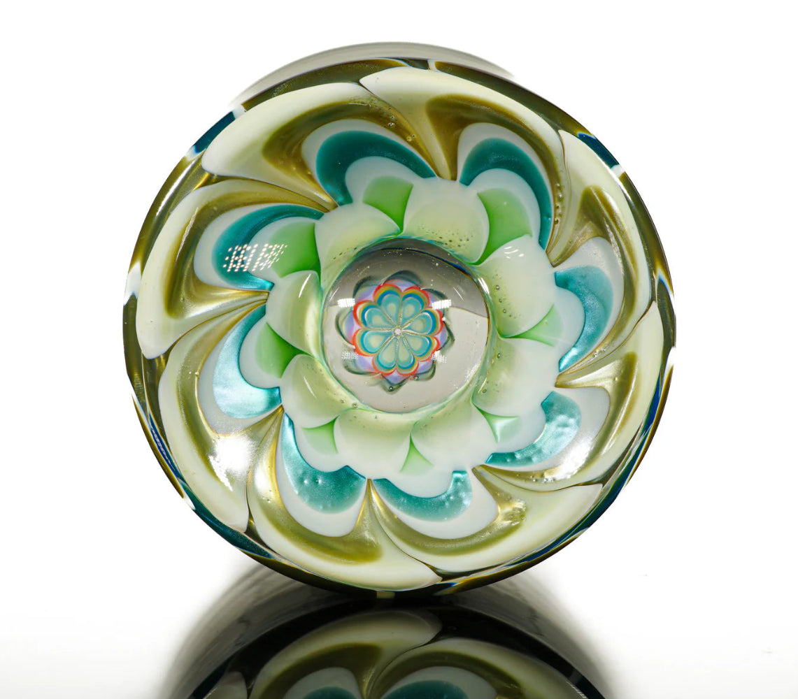 Mandala Drinking Glass• 3 Piece Set • UV Reactive Uranium Glass