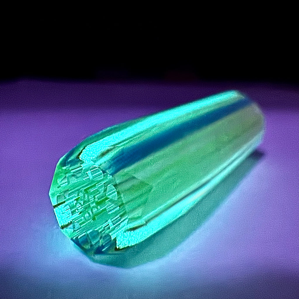 Updated: 9/21/2025 UV HAWAIIAN SUNRISE WINTER || Glows-in-the-Dark || Exotic King-Faceted ||CONNOISSEUR SATIN MATTE FINISH || #M0154 || 1 of 1 || World Glass Graded 9.6