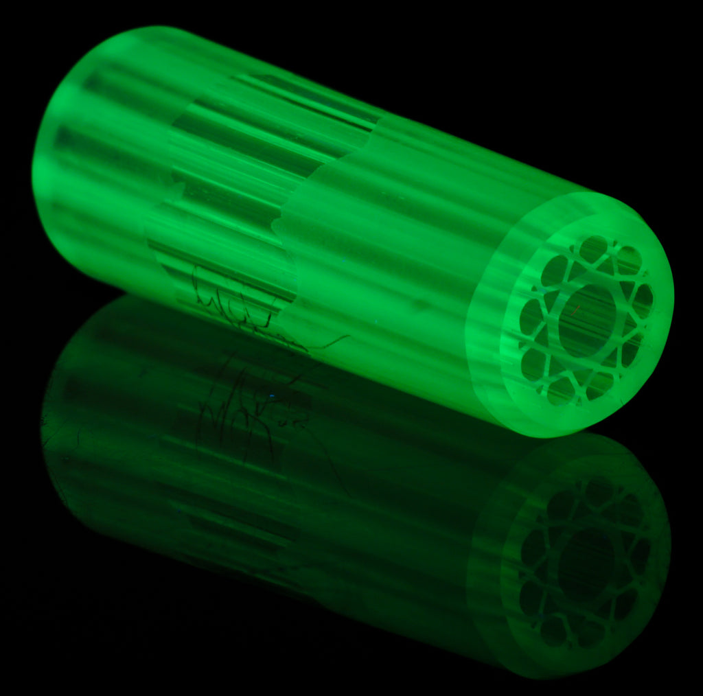 One-Of-One Hand Sculpted Original Geometric Glass Art || GERMAN SCIENTIFIC URANIUM UV GLASS || 13mm x 3.3cm Standard || Satin Matte Gloss Blend || GT-R19 Exotic G1-A43
