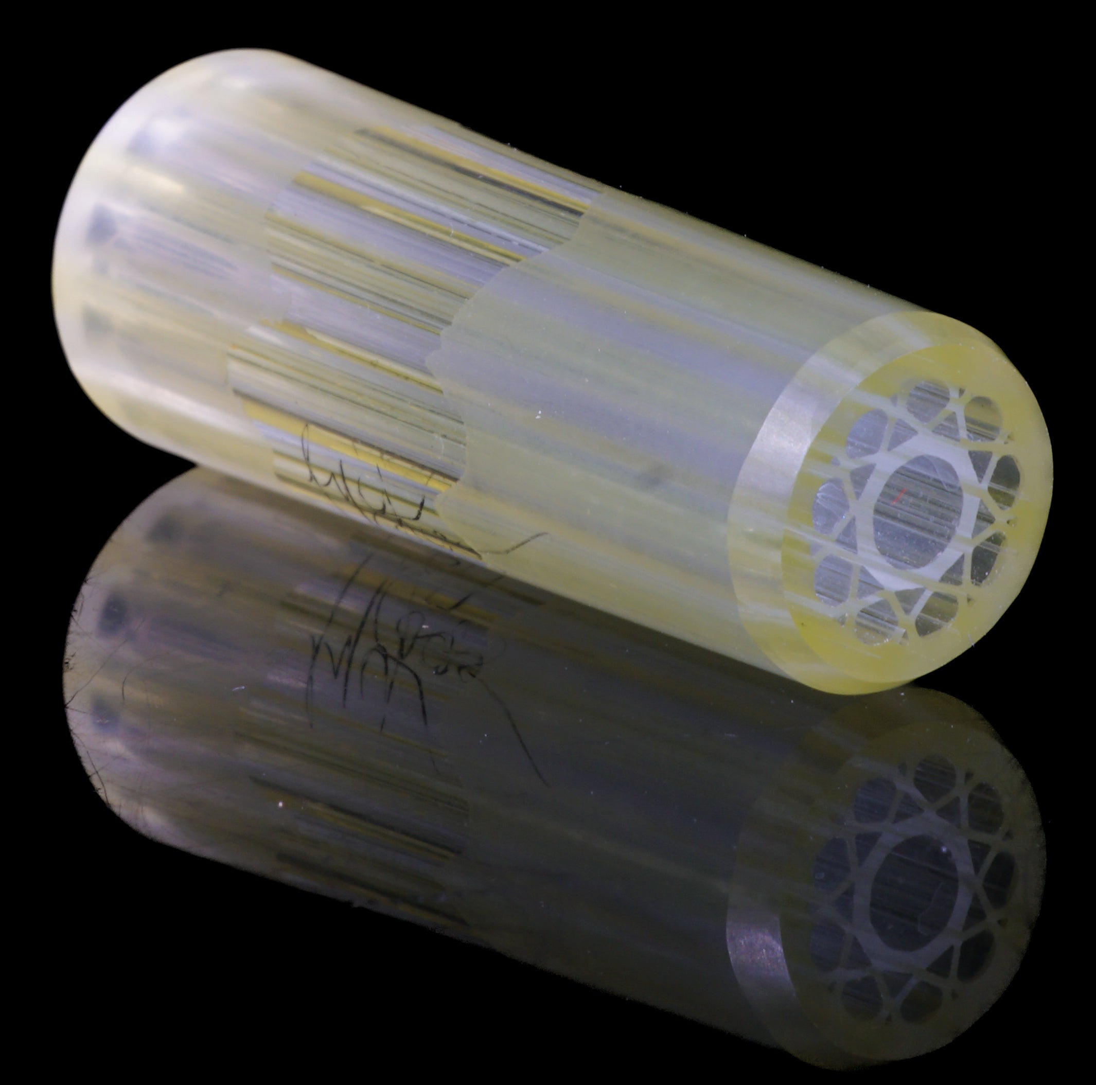 One-Of-One Hand Sculpted Original Geometric Glass Art || GERMAN SCIENTIFIC URANIUM UV GLASS || 13mm x 3.3cm Standard || Satin Matte Gloss Blend || GT-R19 Exotic G1-A43